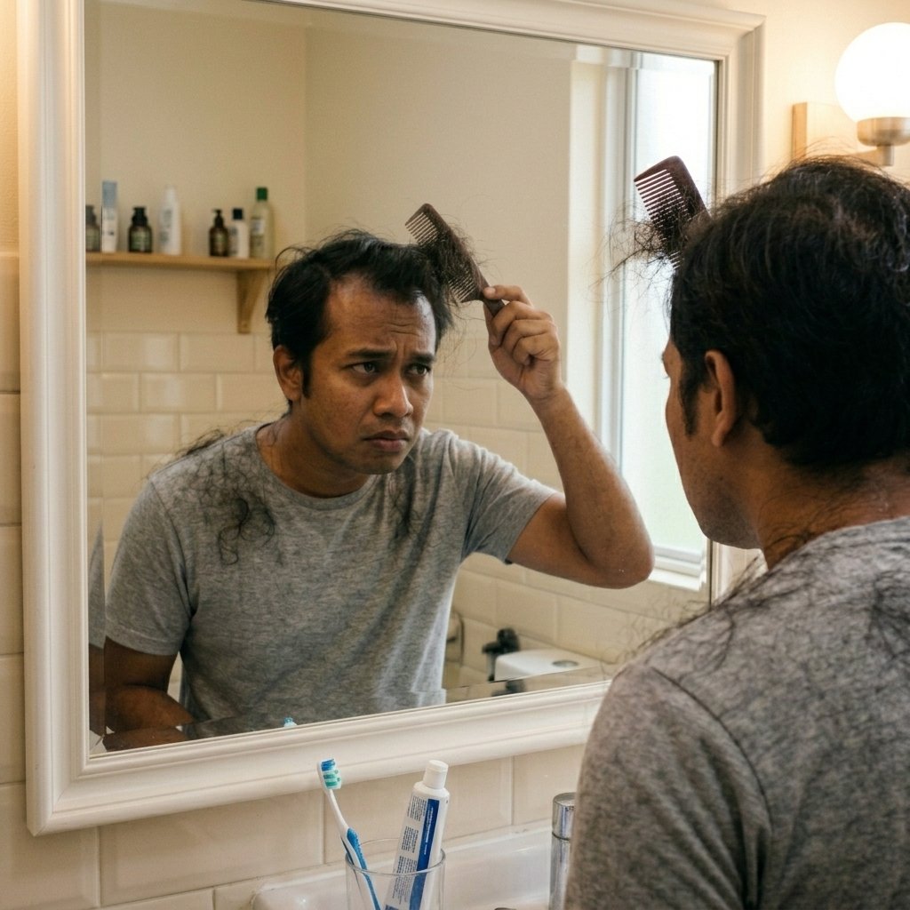 Rambut gugur setiap kali sikat